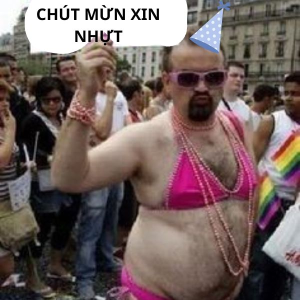 ảnh chúc mừng sinh nhật troll đàn ông mặc bikini