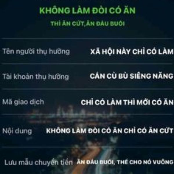 ảnh chuyển khoản troll nội dung ck