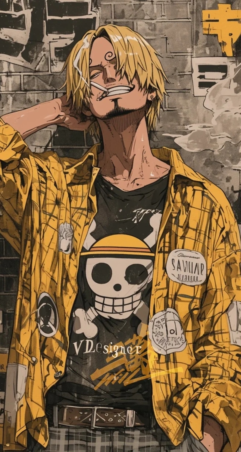 ảnh one piece sanji áo vàng