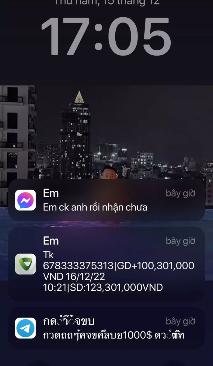 chế ảnh thông báo iphone để troll bạn bè mes