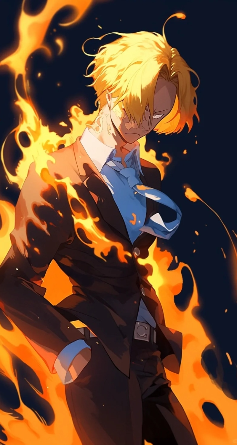 hình nền sanji cháy