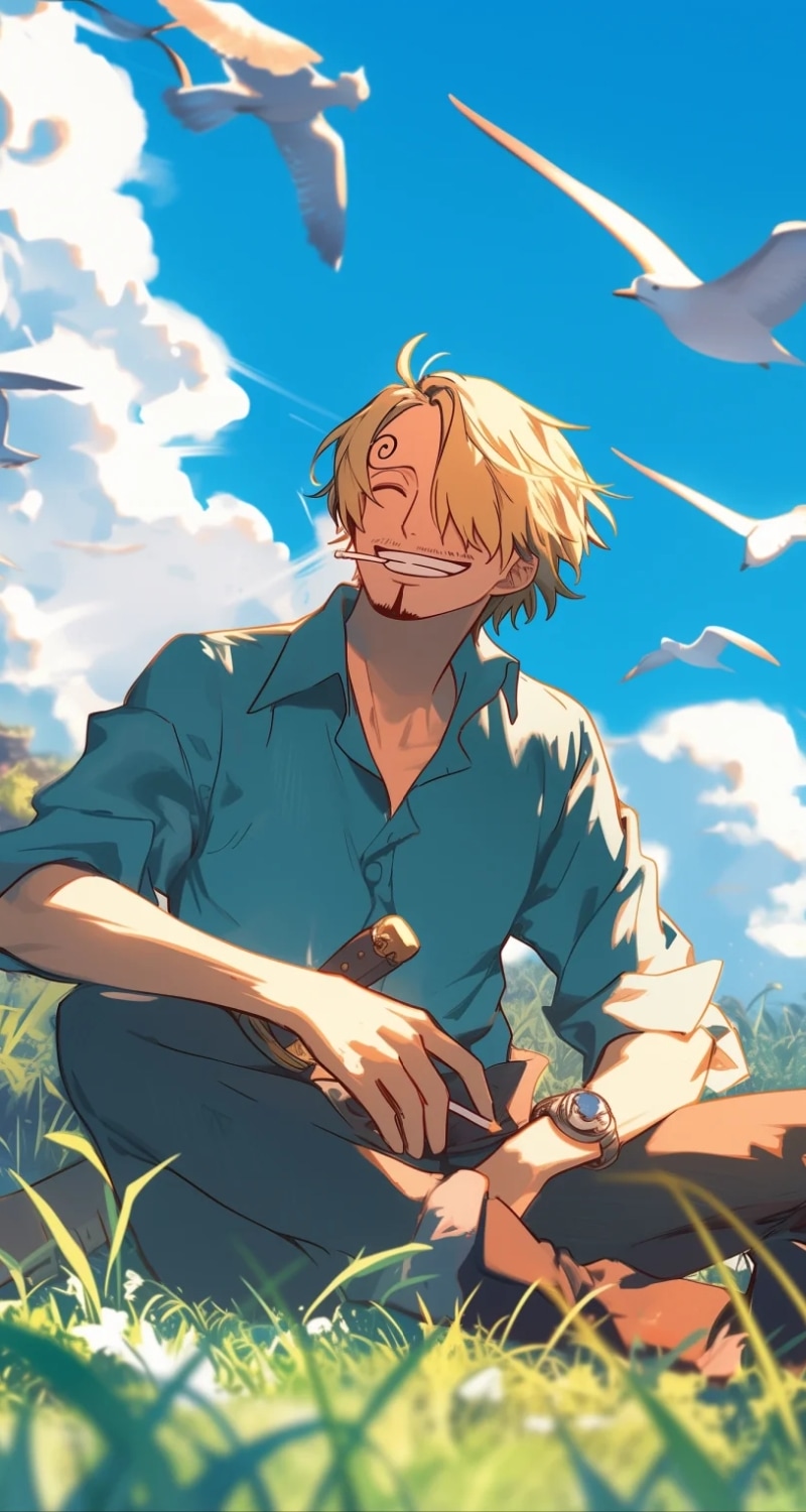 hình nền sanji và bầu trời