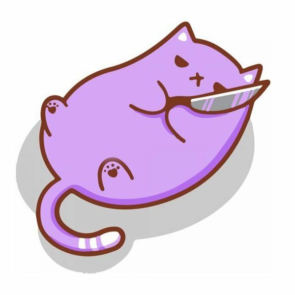 ảnh meme mèo cầm dao siêu hài