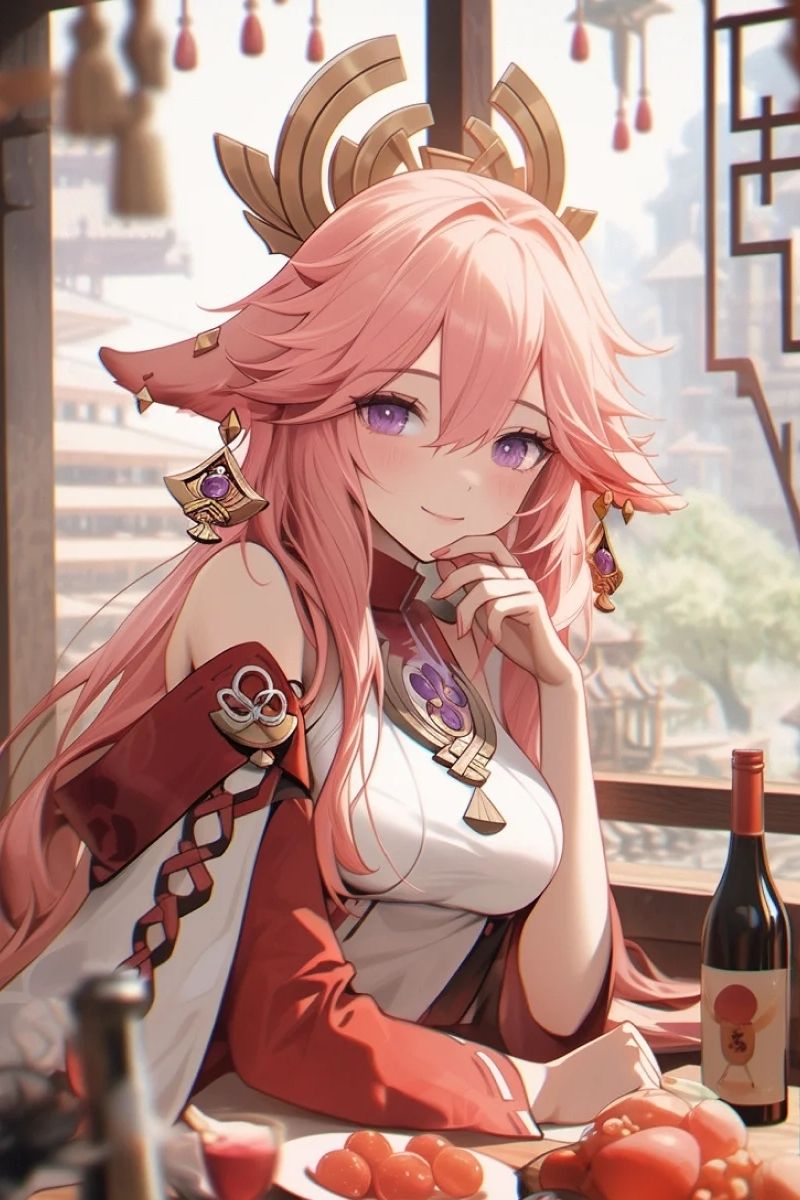hình ảnh Yae Miko đáng yêu