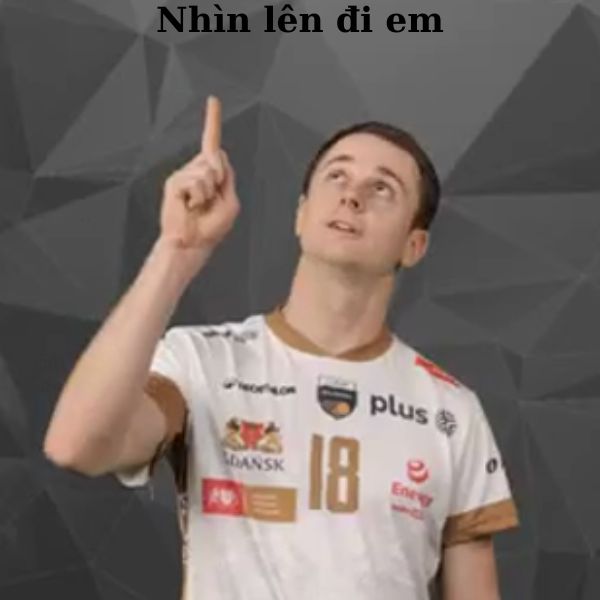 meme chỉ tay nhìn lên