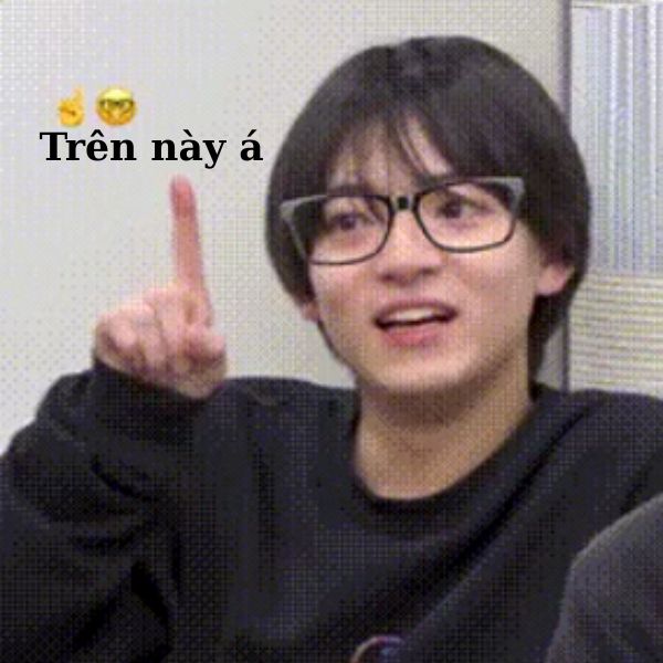 meme chỉ tay trên này á