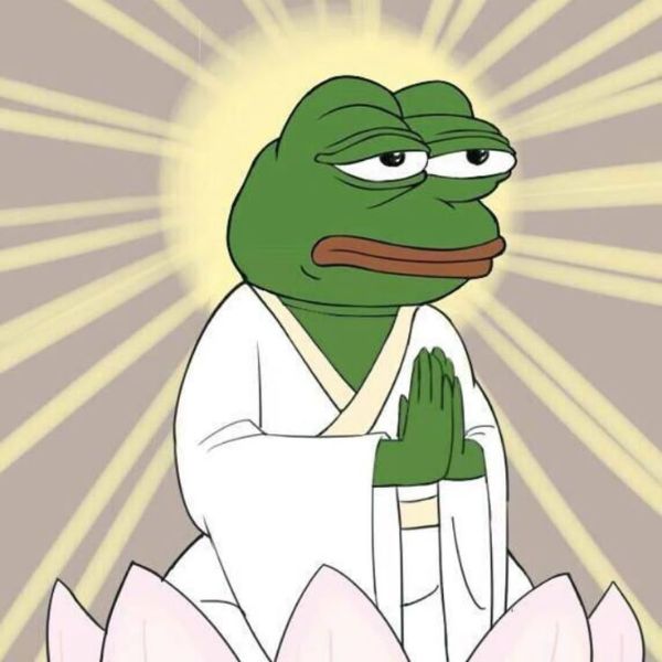 meme ếch xanh bái phật