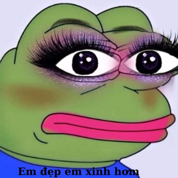 meme ếch xanh trang điểm