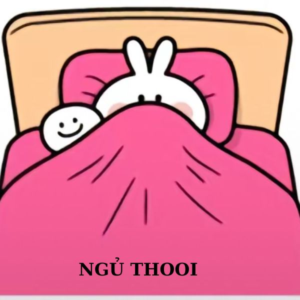 meme ngủ thỏ con